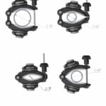 Borika Montage Voet Dubbel Klemmontage zwart voor Diameter 19-70mm