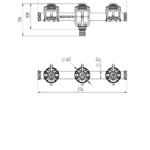 Borika Ronde Rail met 3 Montage Voeten zwart 350mm