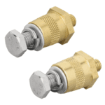 Accupolen set messing schroefbaar M8 met bout en ring